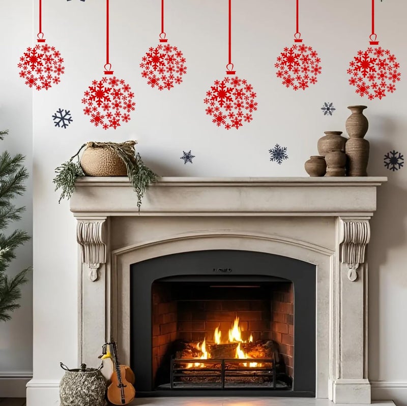 zosylley Christmas Stencils for Window Glass Large Christmas Stencils for Crafts Reusable Xmas Snowflake Bauble Holiday Stencil for Painting on Wood Wall Fabrics Decor - Image 3